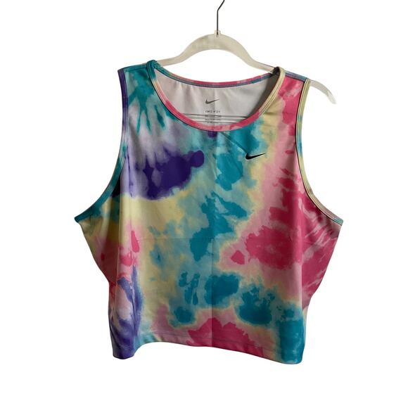 Nike Women’s Fast Cropped Tie Dye Plus Size Athletic Tank Top - Size XXL - Picture 1 of 5
